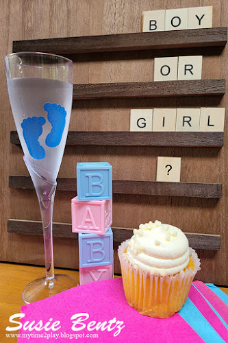 A gender reveal party with color change vinyl