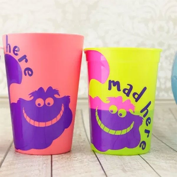 Cheshire Cat Cups with Color Change Vinyl
