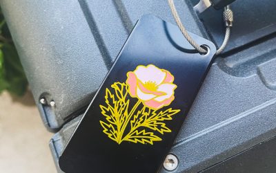 Floral Luggage Tag with Adhesive Vinyl